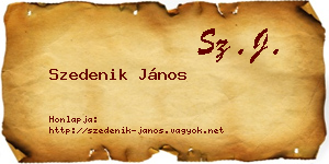 Szedenik János névjegykártya