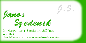 janos szedenik business card